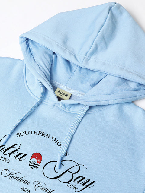 Adro Southern Shores Solea Bay Hoodie for Men | 320 GSM Cotton-Poly Fleece | Soft Feel, Skin-Friendly Printed Graphic, Warm Casual Sweatshirt with Kangaroo Pocket & Drawstring Hood –
