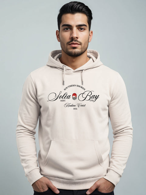 Adro Southern Shores Solea Bay Hoodie for Men | 320 GSM Cotton-Poly Fleece | Soft Feel, Skin-Friendly Printed Graphic, Warm Casual Sweatshirt with Kangaroo Pocket & Drawstring Hood –
