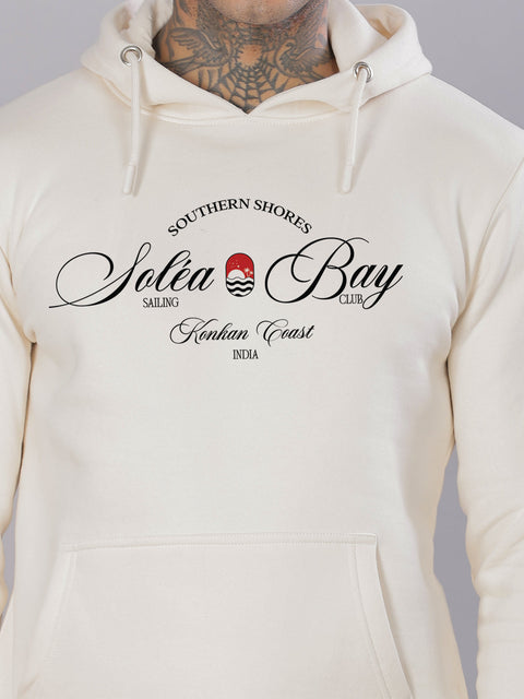 Adro Southern Shores Solea Bay Hoodie for Men | 320 GSM Cotton-Poly Fleece | Soft Feel, Skin-Friendly Printed Graphic, Warm Casual Sweatshirt with Kangaroo Pocket & Drawstring Hood –