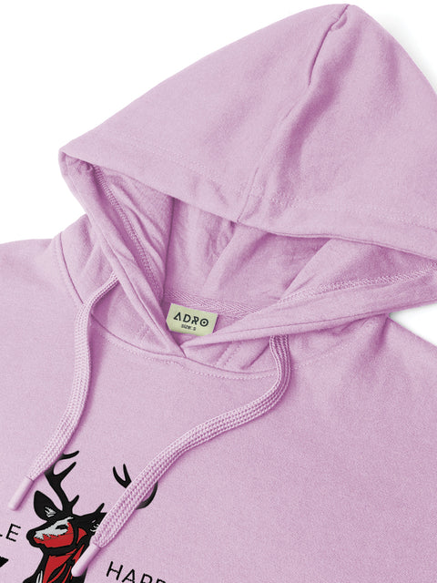 Adro Hustle Hard Stay Wild Hoodie for Men | 320 GSM Cotton-Poly Fleece | Soft Feel, Skin-Friendly Printed Graphic, Warm Casual Sweatshirt with Kangaroo Pocket & Drawstring Hood –