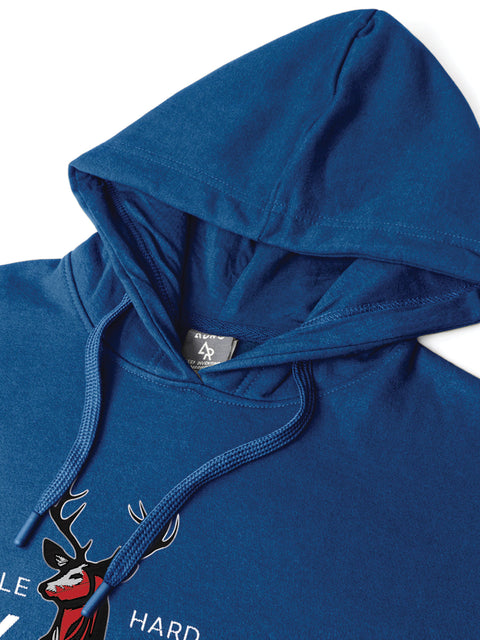 Adro Hustle Hard Stay Wild Hoodie for Men | 320 GSM Cotton-Poly Fleece | Soft Feel, Skin-Friendly Printed Graphic, Warm Casual Sweatshirt with Kangaroo Pocket & Drawstring Hood –