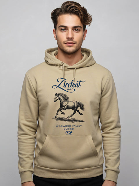 Adro Zirelent Wildwood Valley Hoodie for Men | 320 GSM Cotton-Poly Fleece | Soft Feel, Skin-Friendly Printed Graphic, Warm Casual Sweatshirt with Kangaroo Pocket & Drawstring Hood –
