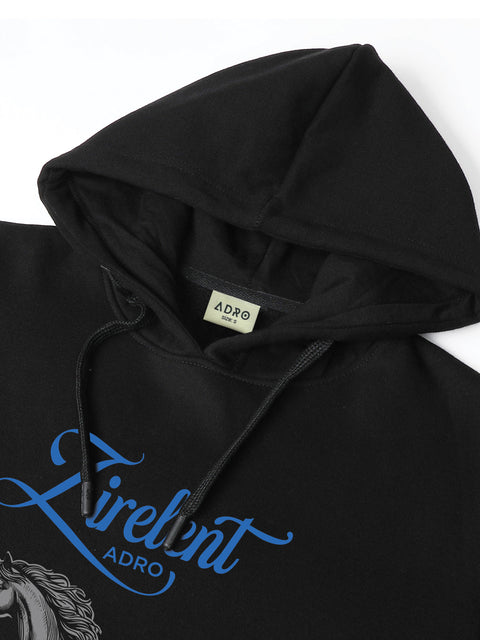 Adro Zirelent Wildwood Valley Hoodie for Men | 320 GSM Cotton-Poly Fleece | Soft Feel, Skin-Friendly Printed Graphic, Warm Casual Sweatshirt with Kangaroo Pocket & Drawstring Hood –