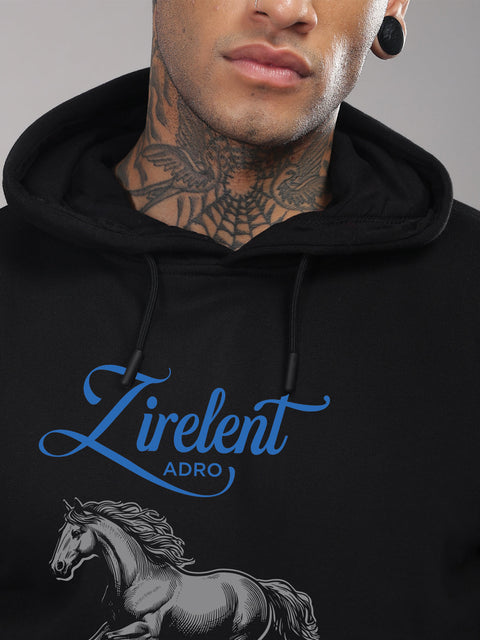Adro Zirelent Wildwood Valley Hoodie for Men | 320 GSM Cotton-Poly Fleece | Soft Feel, Skin-Friendly Printed Graphic, Warm Casual Sweatshirt with Kangaroo Pocket & Drawstring Hood –