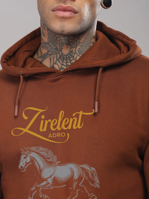 Adro Zirelent Wildwood Valley Hoodie for Men | 320 GSM Cotton-Poly Fleece | Soft Feel, Skin-Friendly Printed Graphic, Warm Casual Sweatshirt with Kangaroo Pocket & Drawstring Hood –