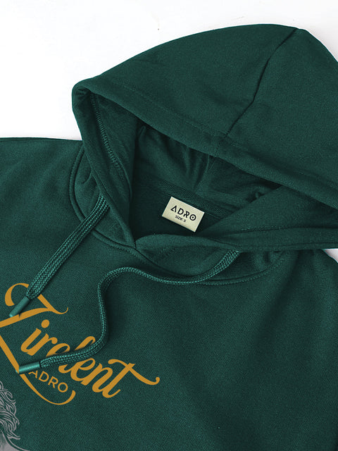 Adro Zirelent Wildwood Valley Hoodie for Men | 320 GSM Cotton-Poly Fleece | Soft Feel, Skin-Friendly Printed Graphic, Warm Casual Sweatshirt with Kangaroo Pocket & Drawstring Hood –