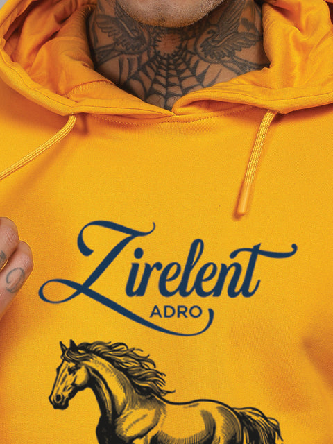 Adro Zirelent Wildwood Valley Hoodie for Men | 320 GSM Cotton-Poly Fleece | Soft Feel, Skin-Friendly Printed Graphic, Warm Casual Sweatshirt with Kangaroo Pocket & Drawstring Hood –