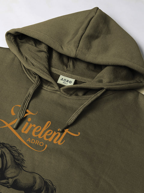 Adro Zirelent Wildwood Valley Hoodie for Men | 320 GSM Cotton-Poly Fleece | Soft Feel, Skin-Friendly Printed Graphic, Warm Casual Sweatshirt with Kangaroo Pocket & Drawstring Hood –