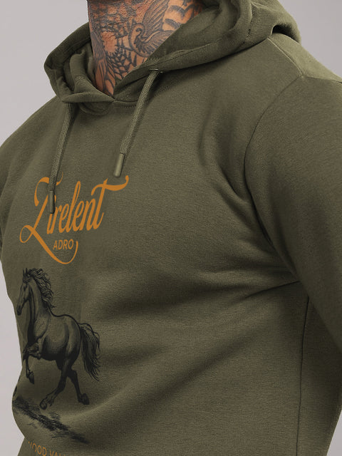 Adro Zirelent Wildwood Valley Hoodie for Men | 320 GSM Cotton-Poly Fleece | Soft Feel, Skin-Friendly Printed Graphic, Warm Casual Sweatshirt with Kangaroo Pocket & Drawstring Hood –