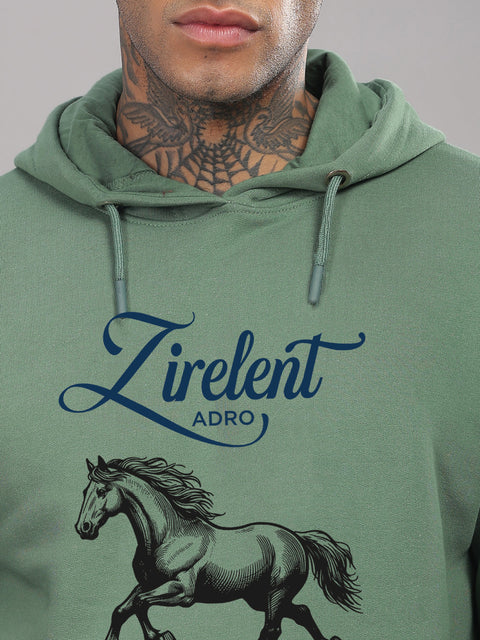 Adro Zirelent Wildwood Valley Hoodie for Men | 320 GSM Cotton-Poly Fleece | Soft Feel, Skin-Friendly Printed Graphic, Warm Casual Sweatshirt with Kangaroo Pocket & Drawstring Hood –