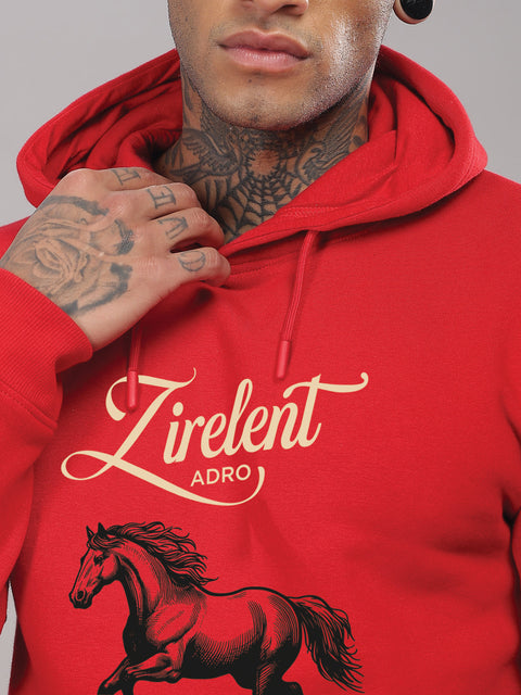 Adro Zirelent Wildwood Valley Hoodie for Men | 320 GSM Cotton-Poly Fleece | Soft Feel, Skin-Friendly Printed Graphic, Warm Casual Sweatshirt with Kangaroo Pocket & Drawstring Hood –