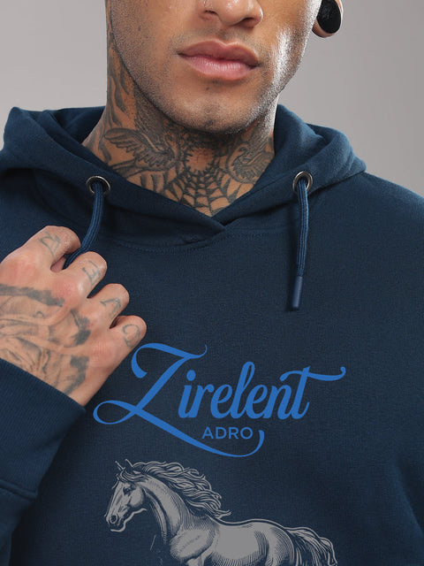 Adro Zirelent Wildwood Valley Hoodie for Men | 320 GSM Cotton-Poly Fleece | Soft Feel, Skin-Friendly Printed Graphic, Warm Casual Sweatshirt with Kangaroo Pocket & Drawstring Hood –