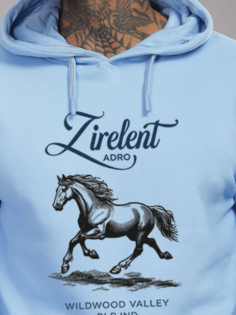 Adro Zirelent Wildwood Valley Hoodie for Men | 320 GSM Cotton-Poly Fleece | Soft Feel, Skin-Friendly Printed Graphic, Warm Casual Sweatshirt with Kangaroo Pocket & Drawstring Hood –
