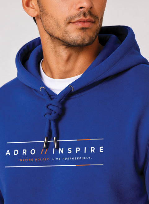 ADRO Men Black Inspire Printed Regular Fit Hoodie