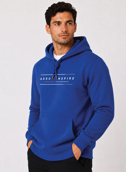 ADRO Men Black Inspire Printed Regular Fit Hoodie