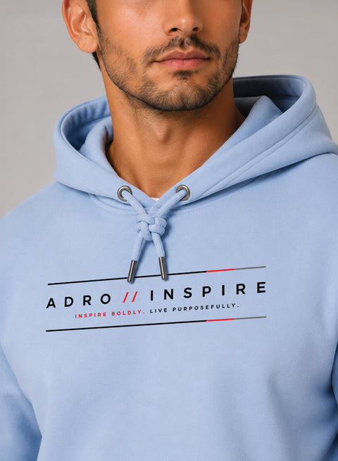 ADRO Men Beige Inspire Printed Regular Fit Hoodie