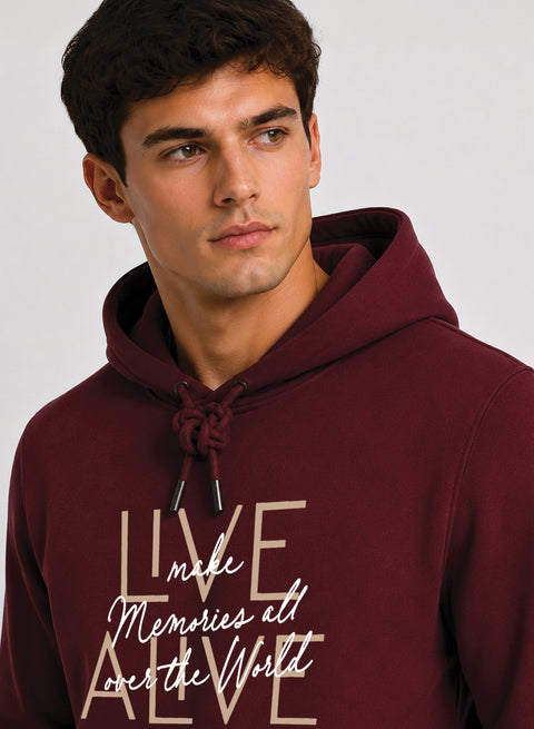 ADRO Live Memories Printed Pullover Hoodie