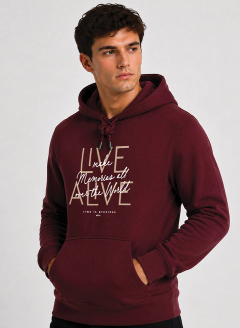 ADRO Live Memories Printed Pullover Hoodie