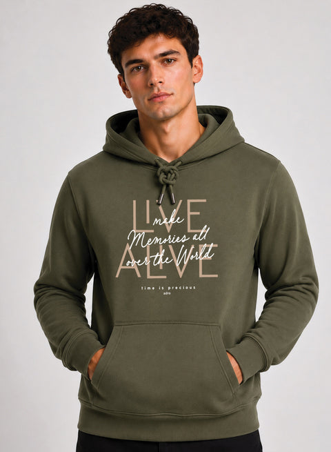 ADRO Live Memories Printed Pullover Hoodie