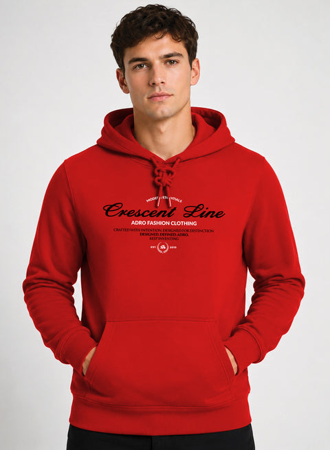 ADRO Men Beige Crescent Line Printed Regular Fit Hoodie
