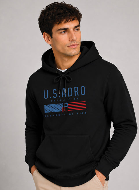 ADRO US ADRO Printed Pullover Hoodie