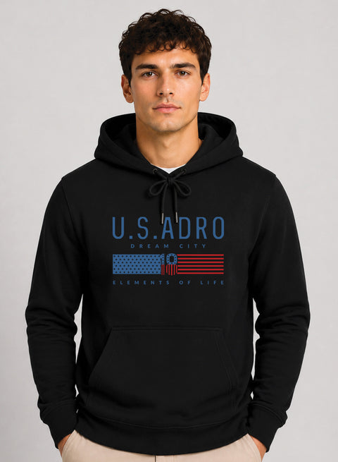 ADRO US ADRO Printed Pullover Hoodie