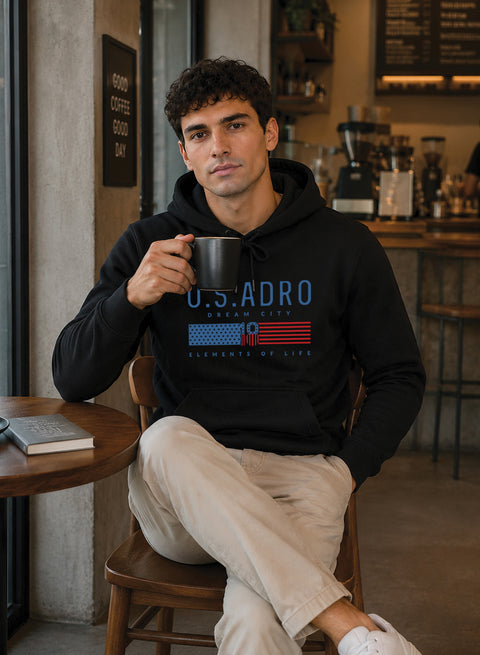 ADRO US ADRO Printed Pullover Hoodie