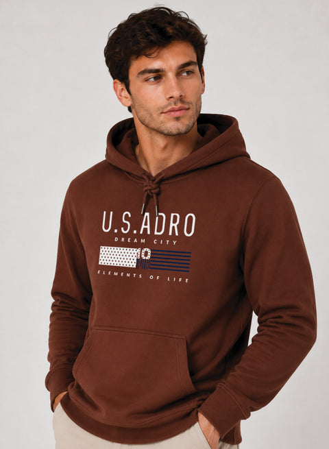 ADRO US ADRO Printed Pullover Hoodie