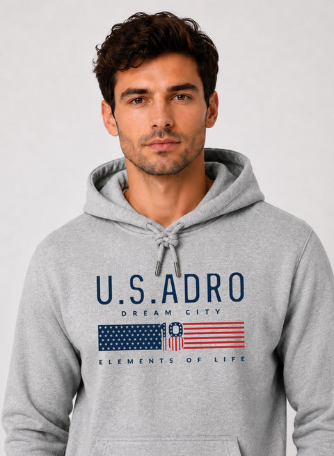 ADRO US ADRO Printed Pullover Hoodie