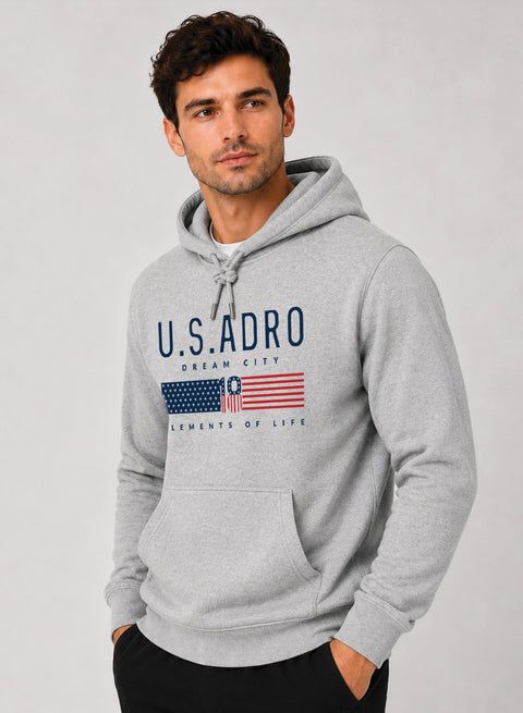 ADRO US ADRO Printed Pullover Hoodie
