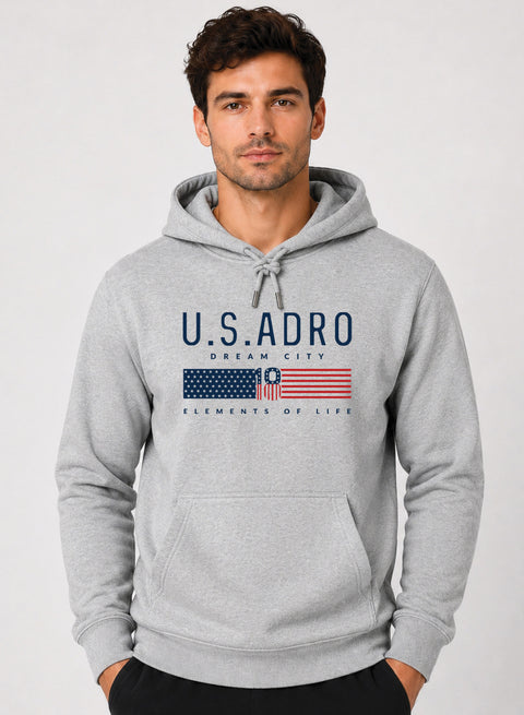 ADRO US ADRO Printed Pullover Hoodie