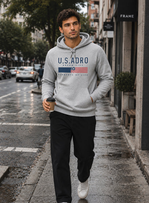 ADRO US ADRO Printed Pullover Hoodie