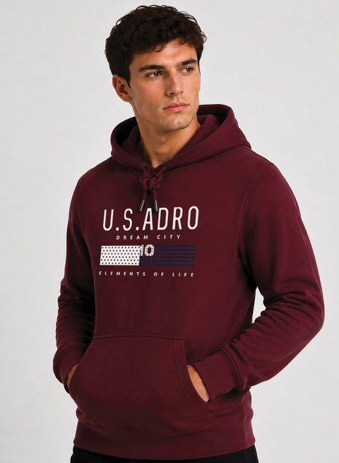 ADRO US ADRO Printed Pullover Hoodie