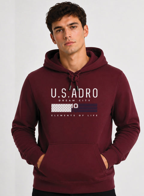 ADRO US ADRO Printed Pullover Hoodie