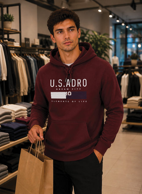 ADRO US ADRO Printed Pullover Hoodie