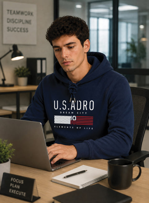 ADRO US ADRO Printed Pullover Hoodie
