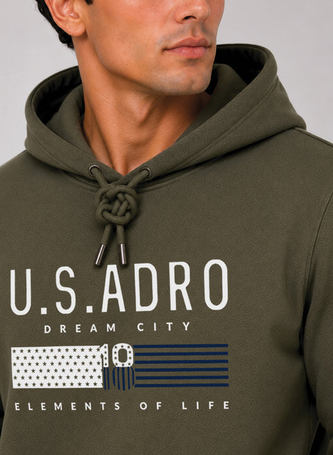 ADRO US ADRO Printed Pullover Hoodie