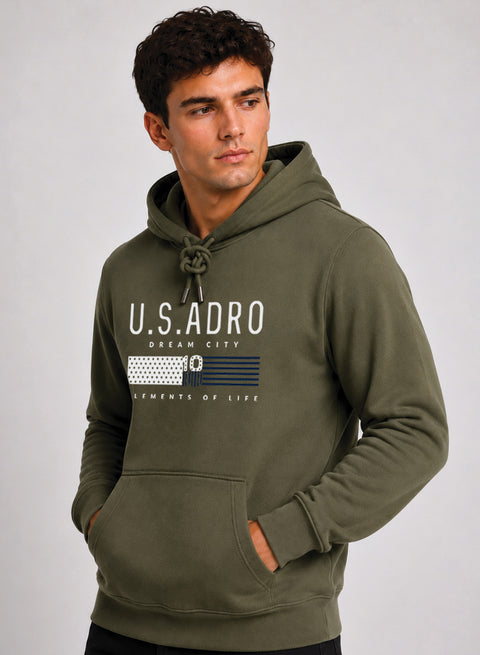 ADRO US ADRO Printed Pullover Hoodie