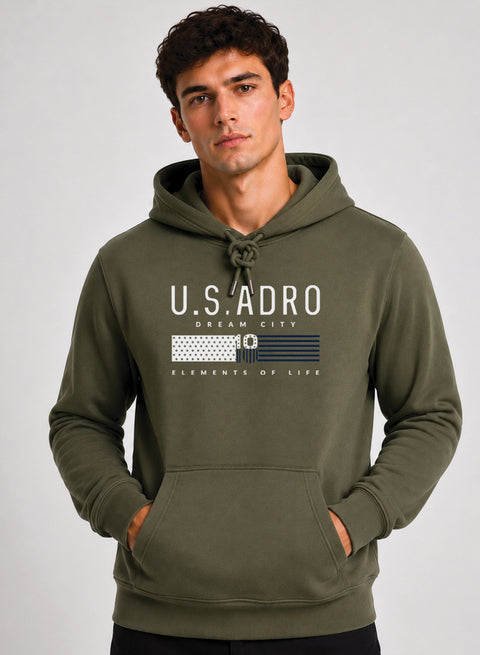 ADRO US ADRO Printed Pullover Hoodie