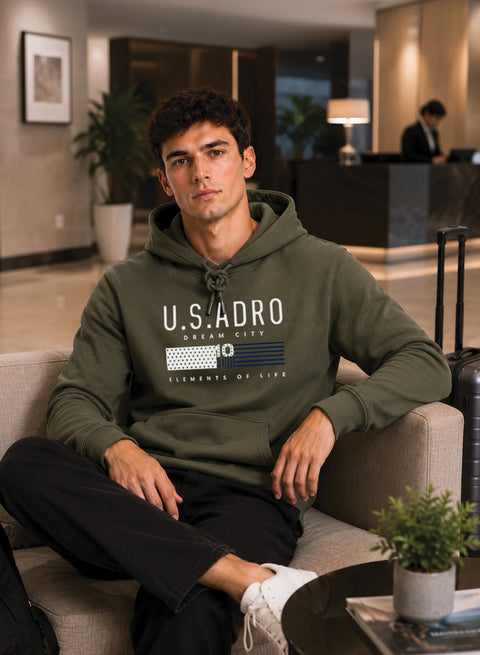 ADRO US ADRO Printed Pullover Hoodie