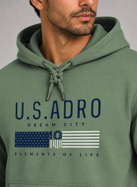 ADRO US ADRO Printed Pullover Hoodie