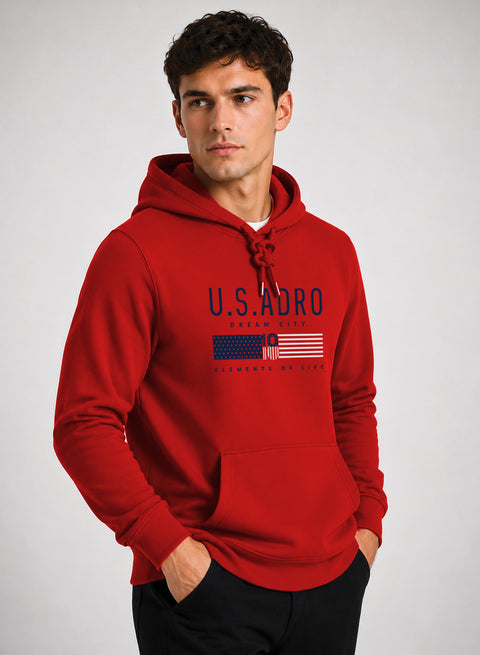 ADRO US ADRO Printed Pullover Hoodie