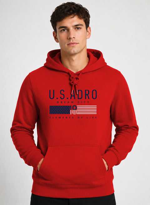 ADRO US ADRO Printed Pullover Hoodie