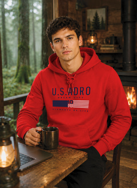 ADRO US ADRO Printed Pullover Hoodie