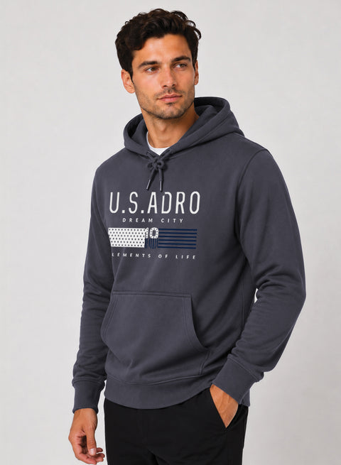 ADRO US ADRO Printed Pullover Hoodie