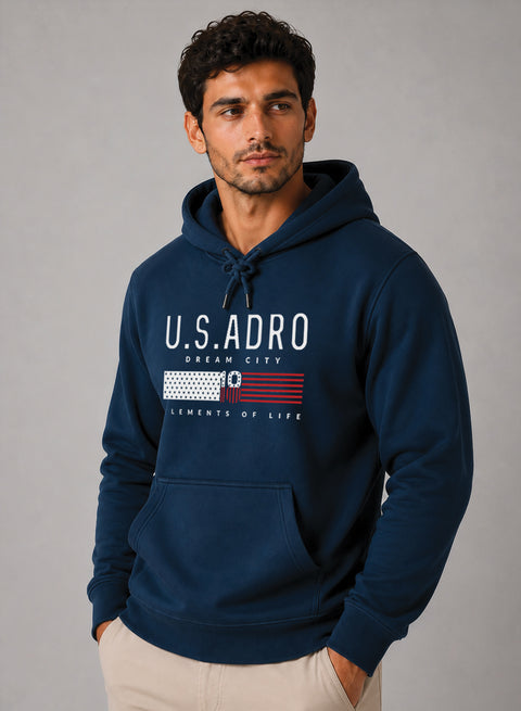 ADRO US ADRO Printed Pullover Hoodie