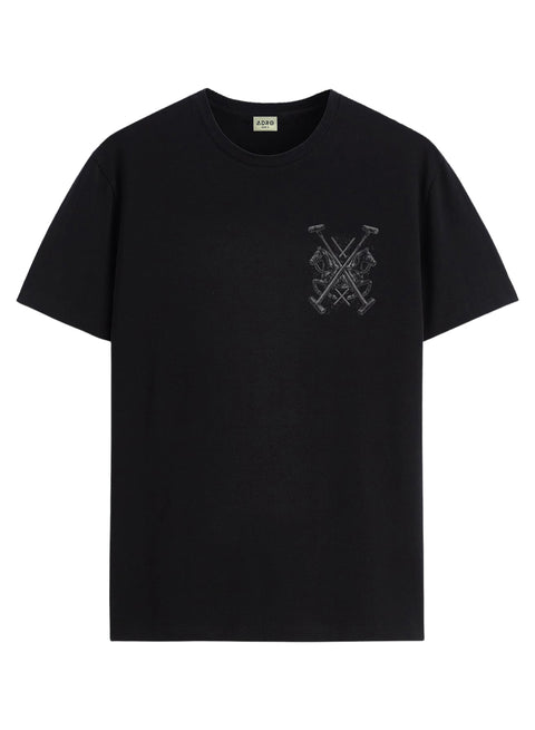 ADRO Mens Polo Crest Printed T-Shirt for Men | Cotton Printed Tshirt | Regular Fit Casual T-Shirts | Premium Summer Tshirts