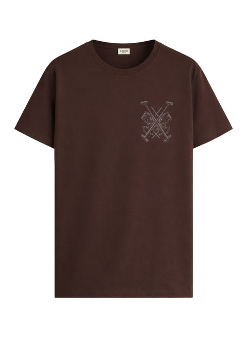 ADRO Mens Polo Crest Printed T-Shirt for Men | Cotton Printed Tshirt | Regular Fit Casual T-Shirts | Premium Summer Tshirts