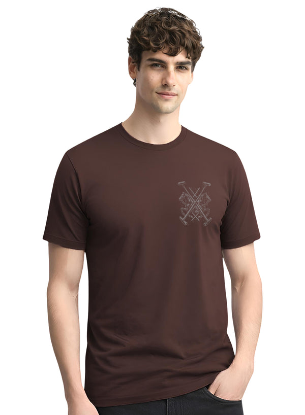 ADRO Mens Polo Crest Printed T-Shirt for Men | Cotton Printed Tshirt | Regular Fit Casual T-Shirts | Premium Summer Tshirts