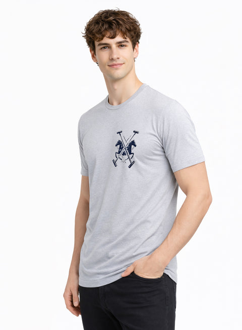 ADRO Mens Polo Crest Printed T-Shirt for Men | Cotton Printed Tshirt | Regular Fit Casual T-Shirts | Premium Summer Tshirts